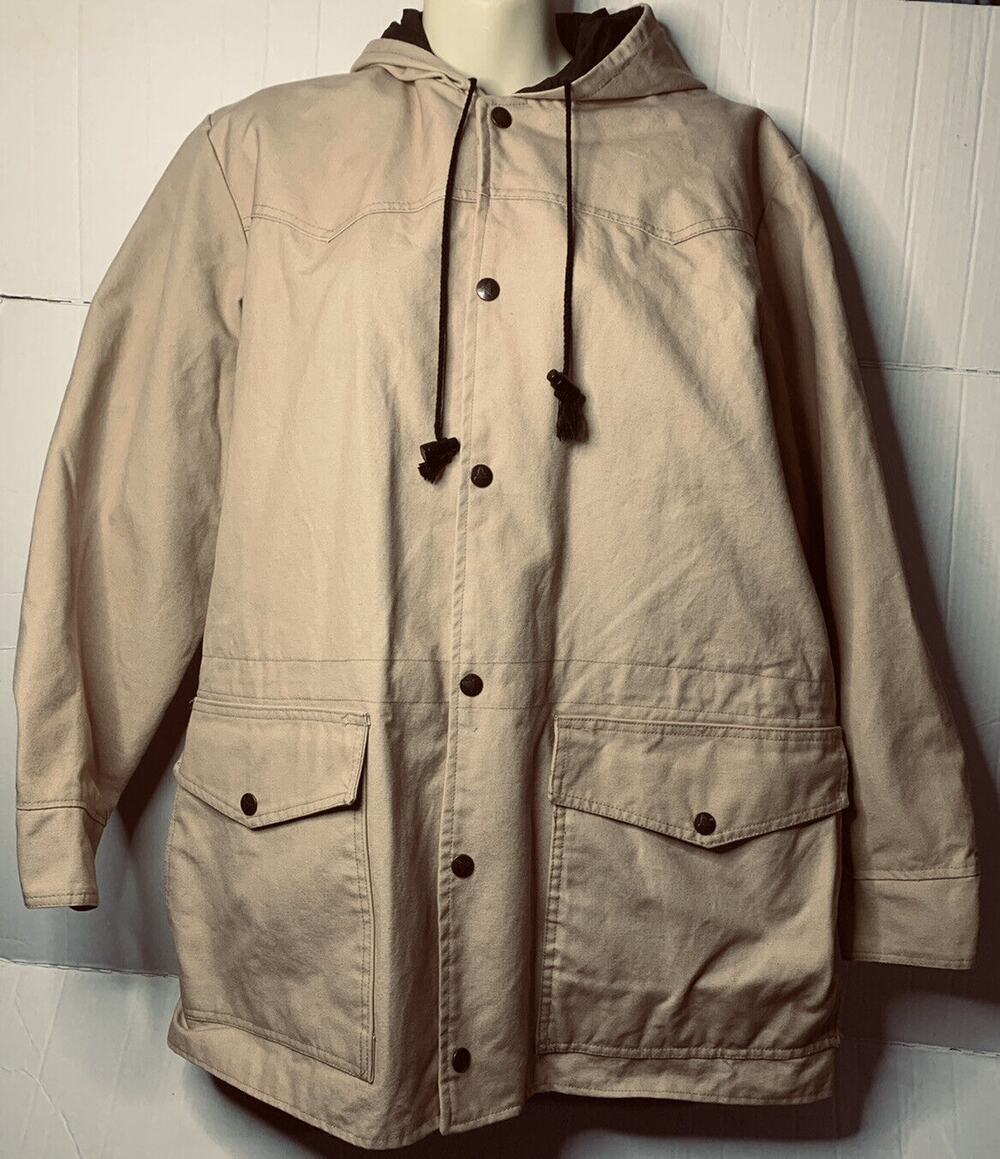 Hooded Canvas Jacket XS 46" Chest Oversize Saddlesmith Outfitters By Action USA